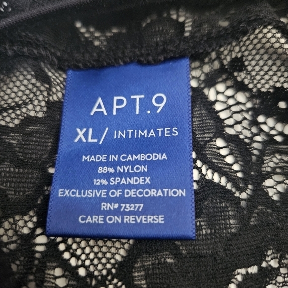 Apt 9 Womens Black Racerback Lacy Lingerie Sz XL  NWOT - Picture 4 of 4